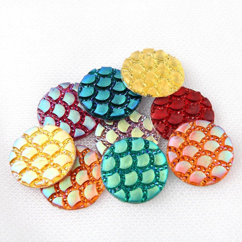 

BOLIAO 4Pcs 30*30mm Round Shape AB Color Resin Flat Back Glue on Bags/Clothes Decoration Handmade Art Work Not Hole R297