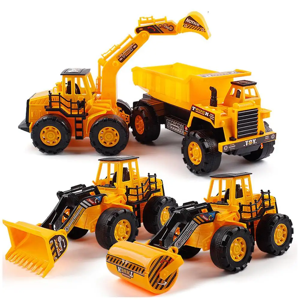 

None Excavator Toy Car Set Simulation Pull Back Engineering Car Set