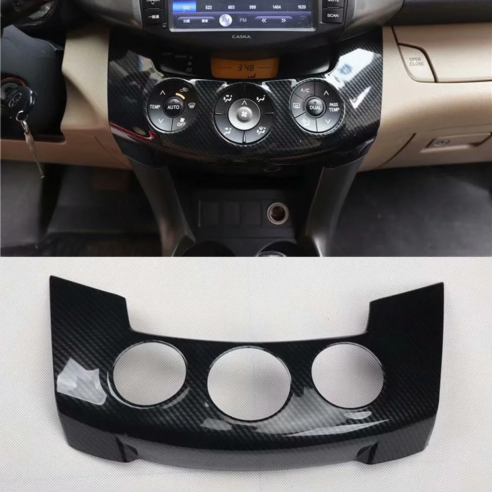 Car Dashboard Air Conditioner Adjust Button Panel Cover Styling Moldings For Toyota RAV4 2009 2010 2011 2012 Accessories | Автомобили и
