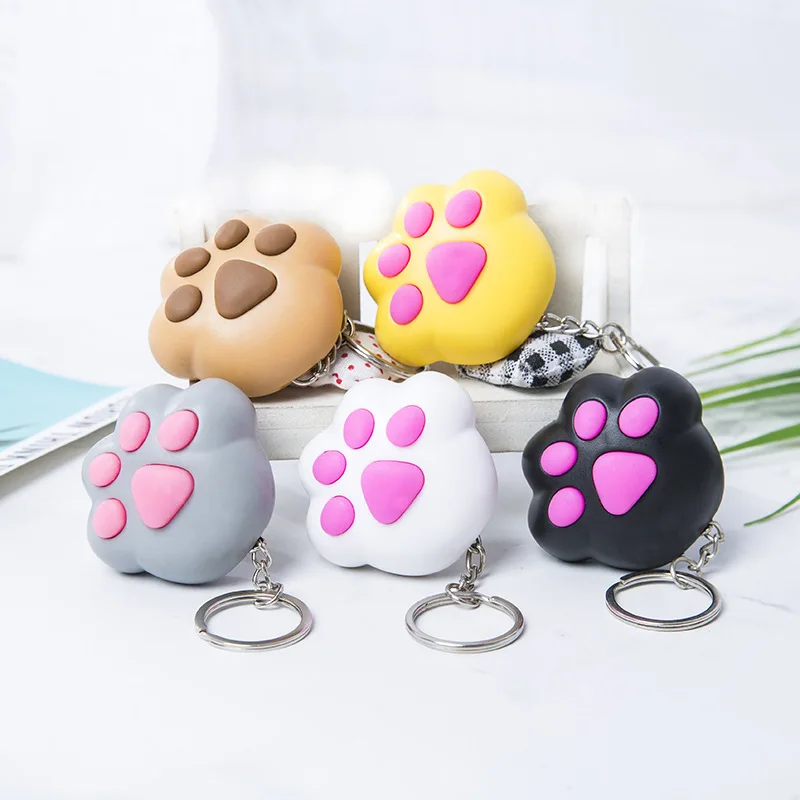 BS-025 креативный мультфильм Сияющий звук делая кошачья лапа брелок с изображением животных милый женский брелок со стразами автомобильный подвесной орнамент