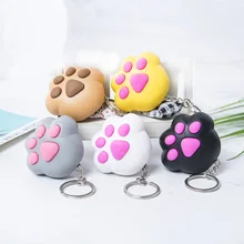 BS-025 креативный мультфильм Сияющий звук делая кошачья лапа брелок с изображением животных милый женский брелок со стразами автомобильный подвесной орнамент