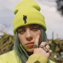 Billie Eilish Beanie 10 цветов вязаная зимняя шапка однотонный хип-хоп трикотажный свитер шапка костюм капитана аксессуар подарки теплая зима