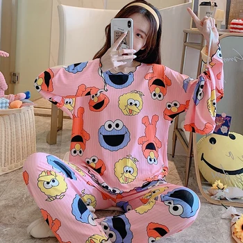 

New Fashion Sleepwear Women Set Long Sleeve Pijama Set Casual Ladies Pyjamas Cotton Pajamas For Women Homewear
