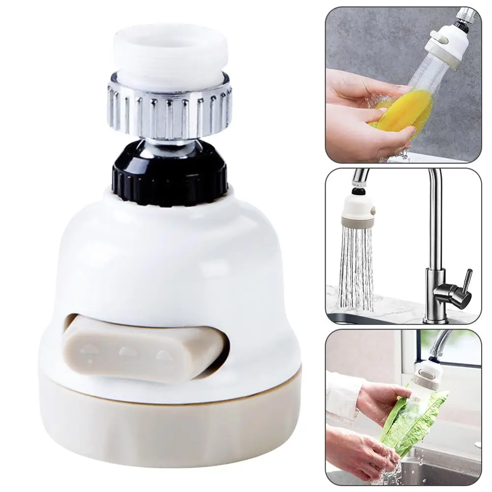 

360 Degree Water Bubbler Swivel Head Water Saving Nozzle Tap Adapter Kitchen Water Sprinkler Water Saving Device NEW