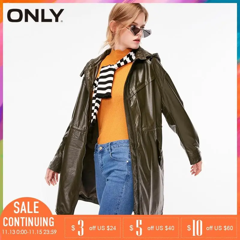 Meilleur ONLY automne et hiver veste en cuir synthétique polyuréthane manteau manteau Oversize | 1183PU509