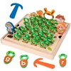 Children Pulling Carrot Language Learning Toys Montessori Game Wooden Box Farm Harvest Radishes Alphabet Early Educational Toys 1