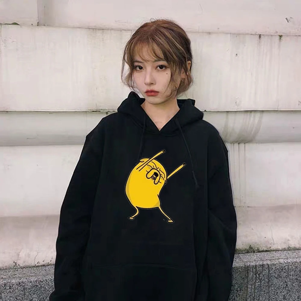  Old Yellow Man Graphics Print Creative Fun Hoodies Women Warm Sweatshirt Hip Hop Streetwear Kawaii 