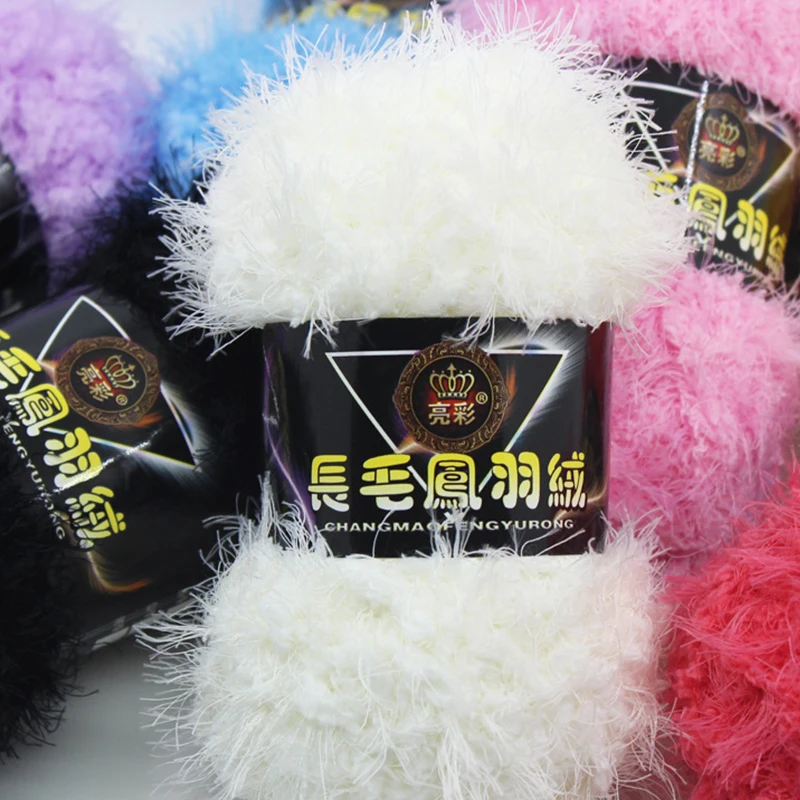 50g Velvet Knitting Wool Yarn Soft Multicolor Long-haired Crochet Coral Cashmere Yarn for Hand Knitting Winter Scarf Accessories felting wool fibre
