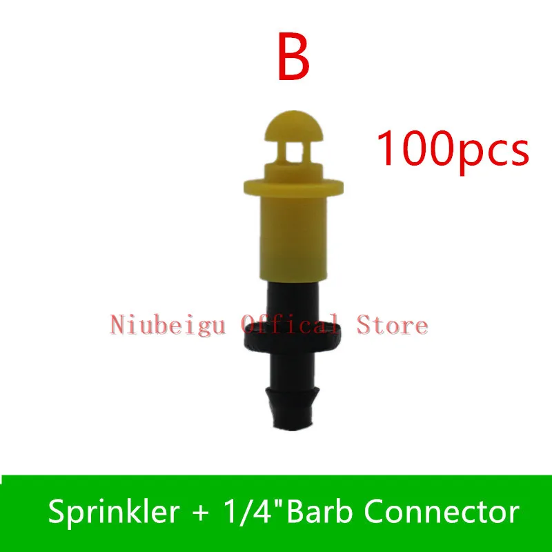 B 100pcs Преломляющий микро спринклер с колючей соединитель фрукты распылитель микроструйный полив M406 - Цвет: B 100pcs