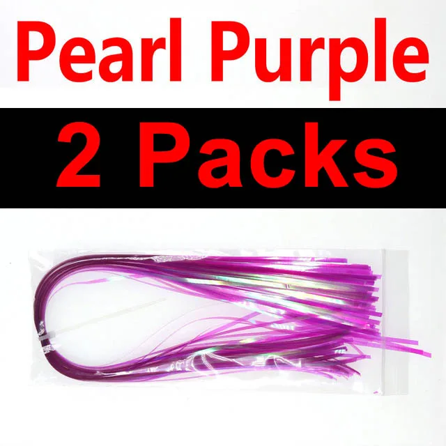 Bimoo 2 сумки 2 мм жемчужная мишура Stonefly Nymph Scud Back Sreamer обёрточная бумага ребристый материал для завязывания мушек - Цвет: 2 Packs Pearl Purple