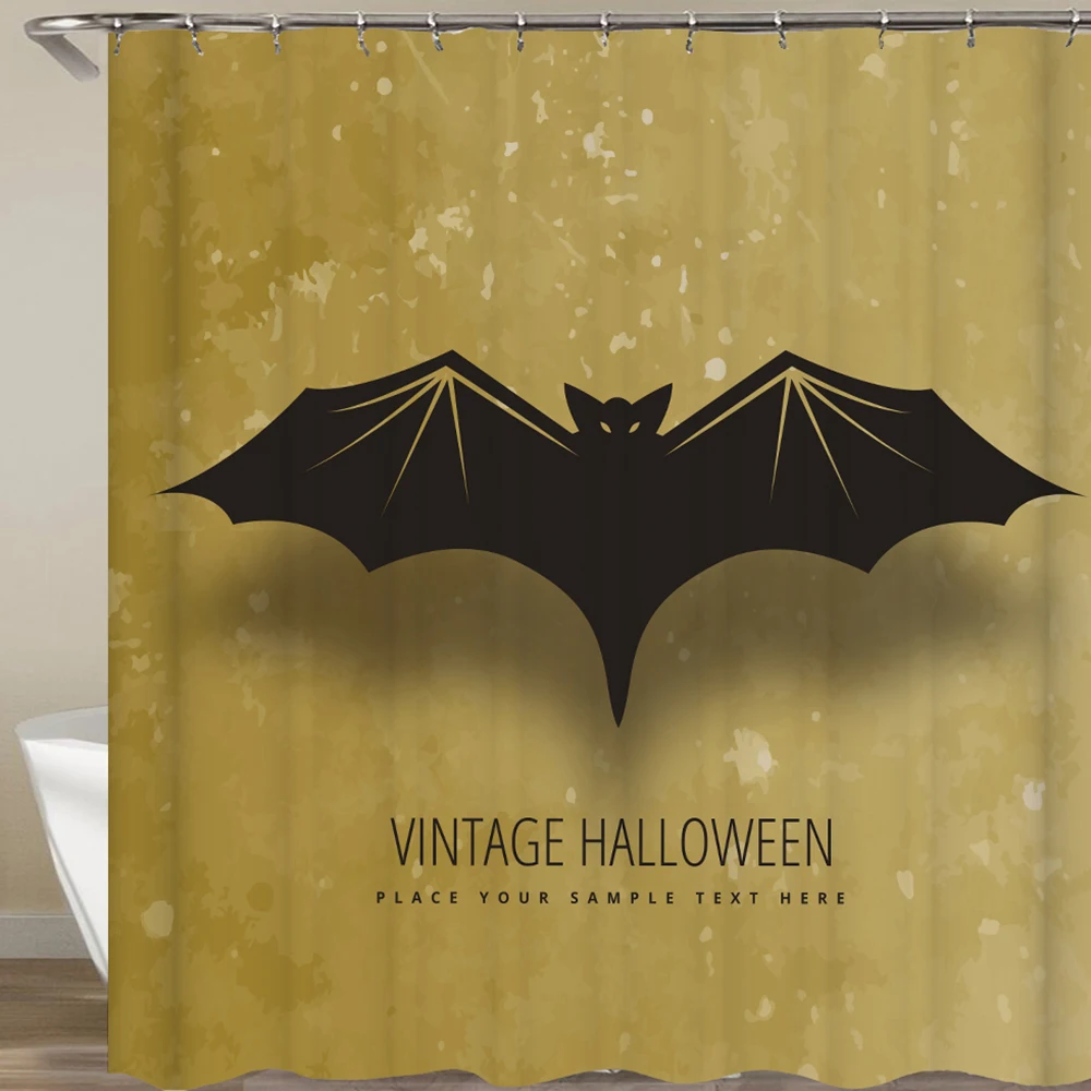 

High Quality Halloween Shower Curtain Polyester Fabric Ecofriendly Waterproof Bathroom Curtain Decorations for home with 12 Hook