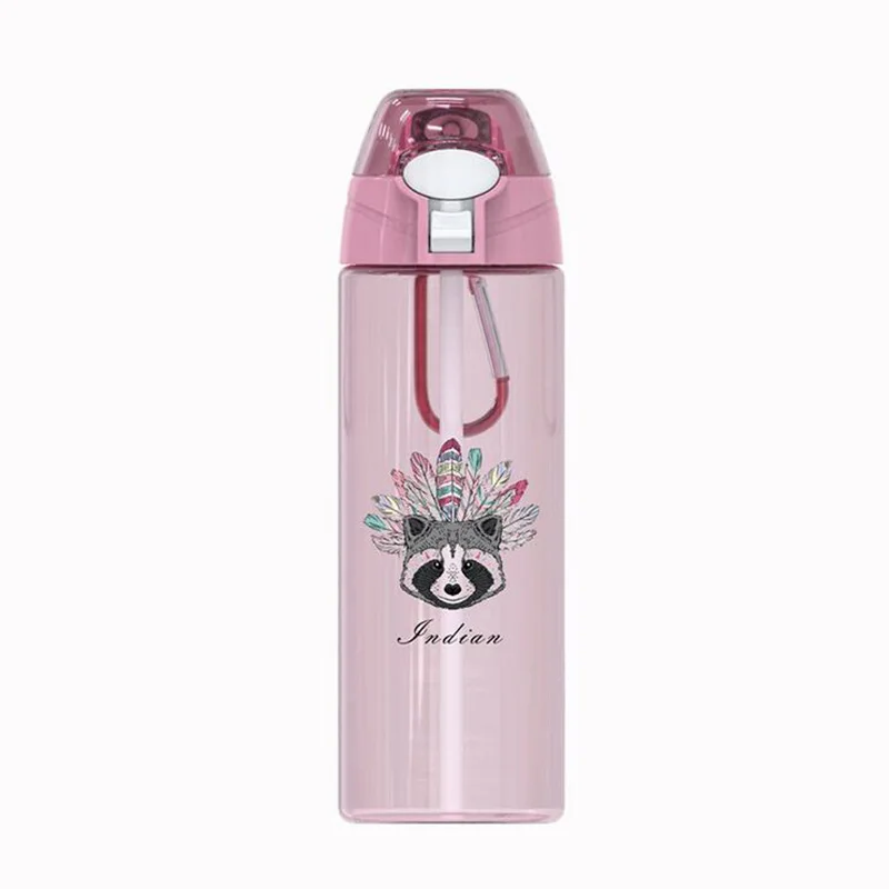 Бутылка для воды портативный шейкер, бутылка для протеина с соломой Спорт Кемпинг Туризм детская бутылка для воды с крышкой пластиковая чашка BPA бесплатно