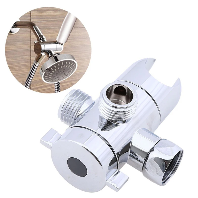 3 Way Tee Connector Shower Head Diverter Valve G1/2 Shower Adapter Adjustable Arm Holder Mount For Bathroom Toilet Bidet diverter valve shower head diverter valve