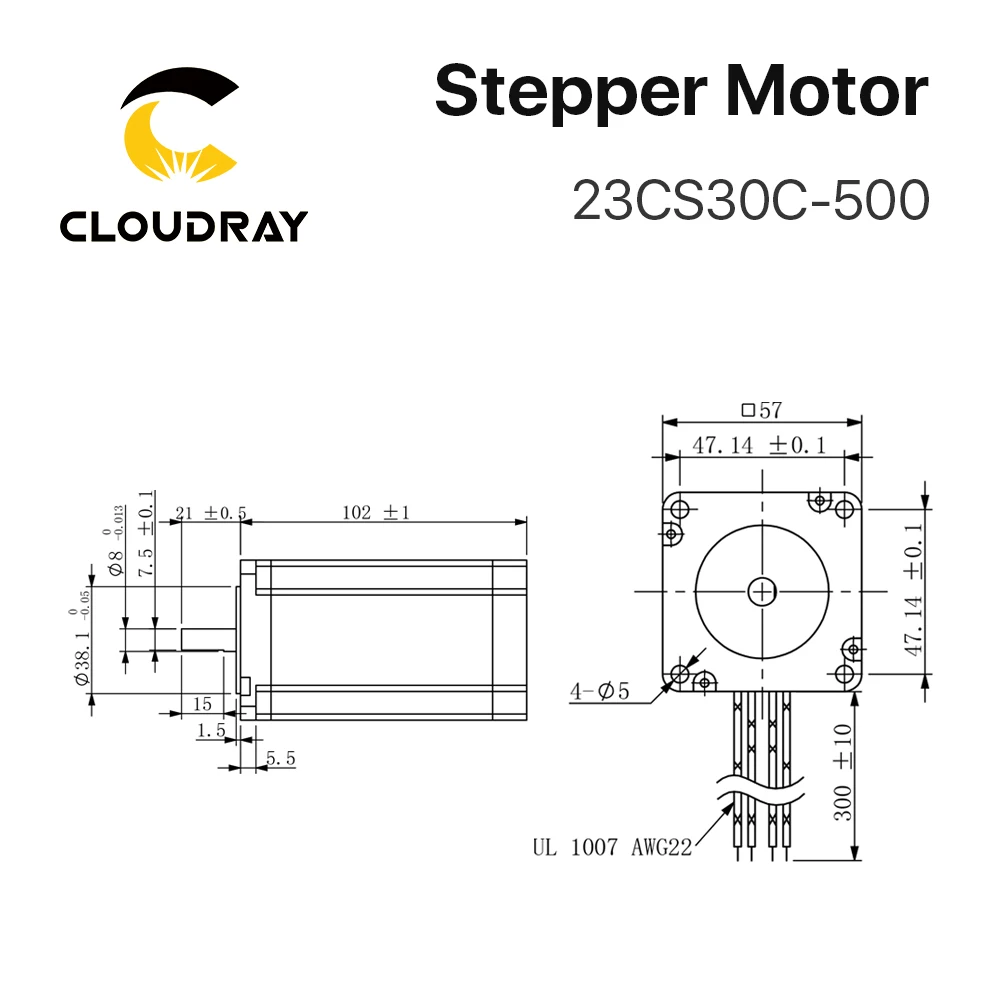 Cloudray-Nema23 스테퍼 모터 57mm 2 상 300Ncm 5A 스테퍼 모터 4 리드 케이블 3D 프린터, CNC 조각 밀링 머신