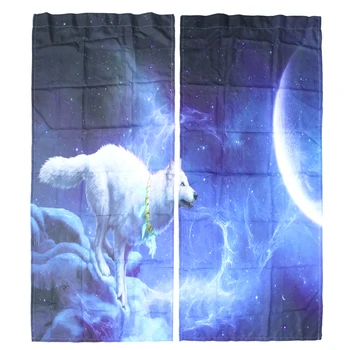 

1pcs Curtain White Wolf Printing Decorative Polyester Universal Waterproof Drape Curtain for Bedroom Living Room Hotel Home A30