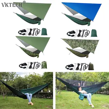 

Portable Outdoor Camping Hammock with Waterproof Mosquito Net Awning Canopy Set Hunting Sleeping Swing Hanging Bed Hammock