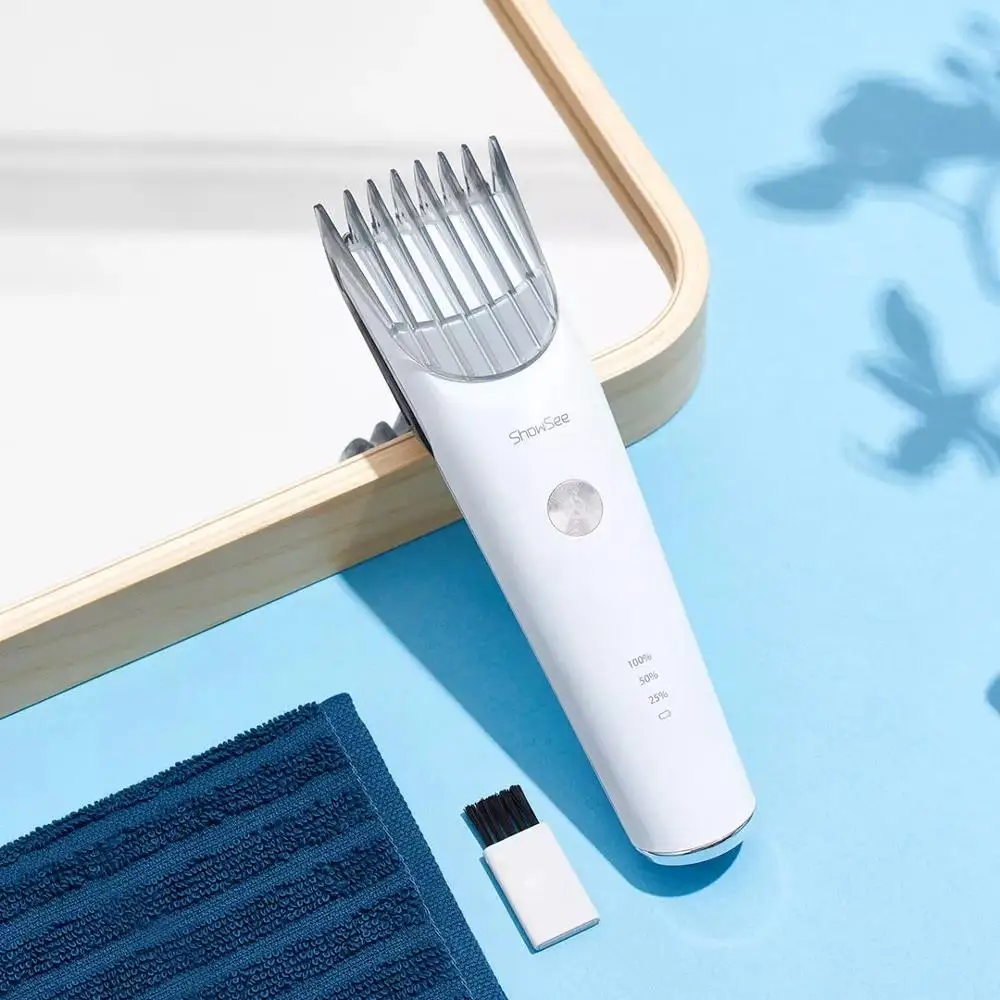 2020 New Xiaomi Showsee 700mAh 5000rpm Electric Hair Clipper Wireless Type-C Fast Charge IPX7 Waterproof Ceramic Steel Cutter
