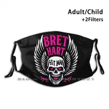 Bret the hitman hart design personalizado para a criança adulto máscara anti filtro de poeira impressão lavável máscara facial pedra fria steve