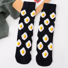 Women Socks Funny Cute Cartoon Fruits Banana Avocado Lemon Egg Cookie Donuts Food Happy Japanese Harajuku skateboard Socks