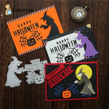 

Kokorosa Halloween Dies Paris And London Metal Cutting Dies Crafts DIY Scrapbooking Photo Album Embossing Decorative Gift