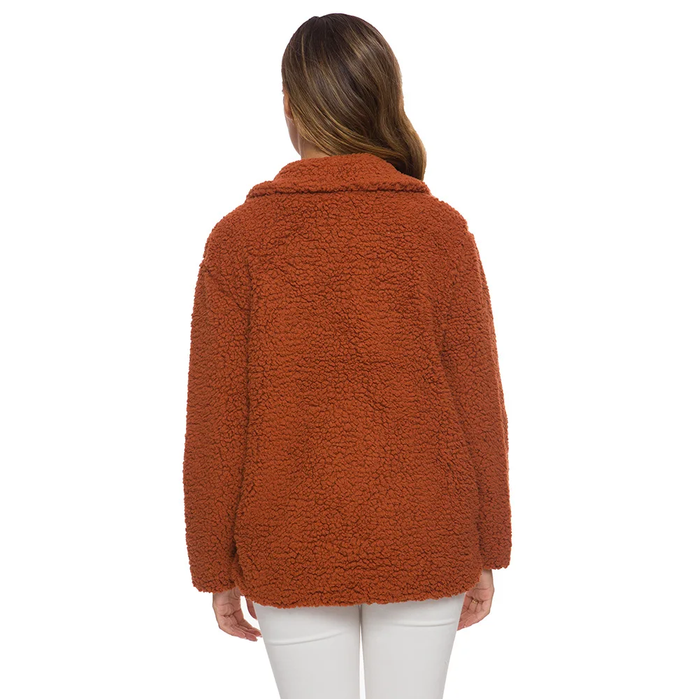 Женский осенне-зимний кашемировый свитер с имитацией ягненка, женский свободный свитер, пальто, бархатная утепленная женская одежда
