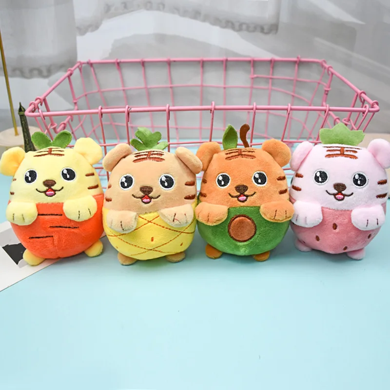 

new Stylish sweet fruit tiger pendant Exquisite Keychain hot soft cute baby Soothing doll christmase birthday funny wedding gift