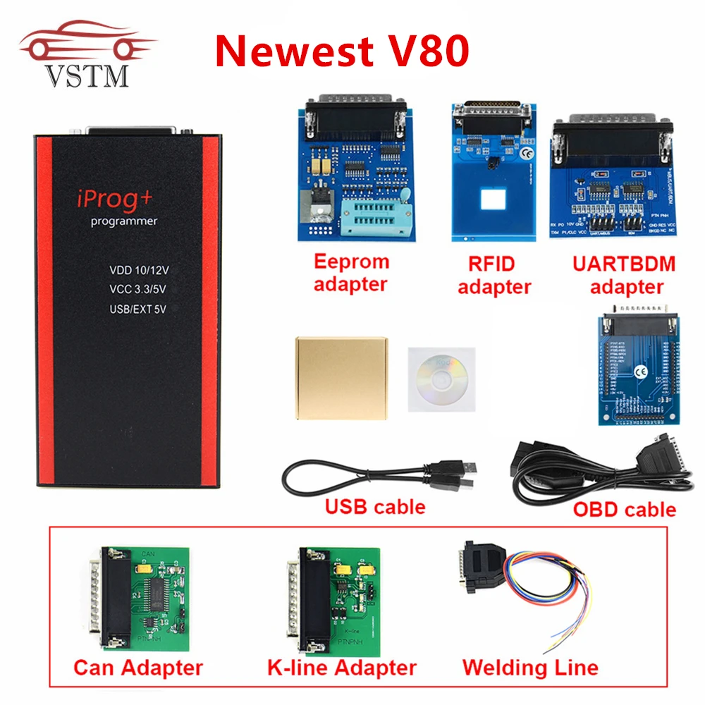 V80 Iprog Pro программист поддержка IMMO+ коррекция пробега сброс подушки безопасности до года Замена Carprog/Full/Digiprog