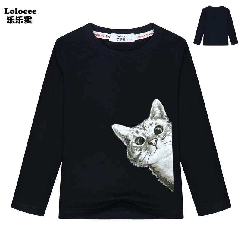 2021 Cute Sneaky Cat T shirt Children 