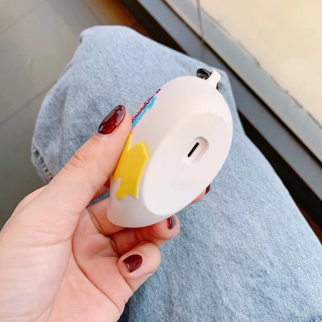 Интересный бренд, милый 3D Duck Xibao дезинфицирующее средство для рук, анти-капля, силиконовый Bluetooth беспроводной чехол для наушников для AirPods 1/2, чехол