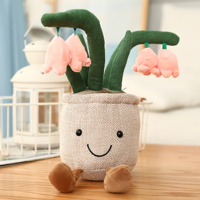 Lifelike Tulip Succulent Plants Plush Stuffed Toys Vrious Potted Flower Cactus  Bookshelf Home Living Room Decor For Girl Gift