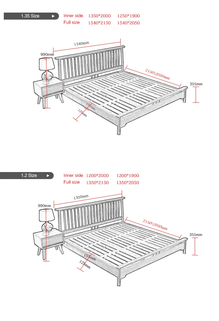 Скандинавская деревянная кровать 1,8 м 1,5 м 1,2 1,35 м односпальная кровать простая пепельная двуспальная кровать мебель