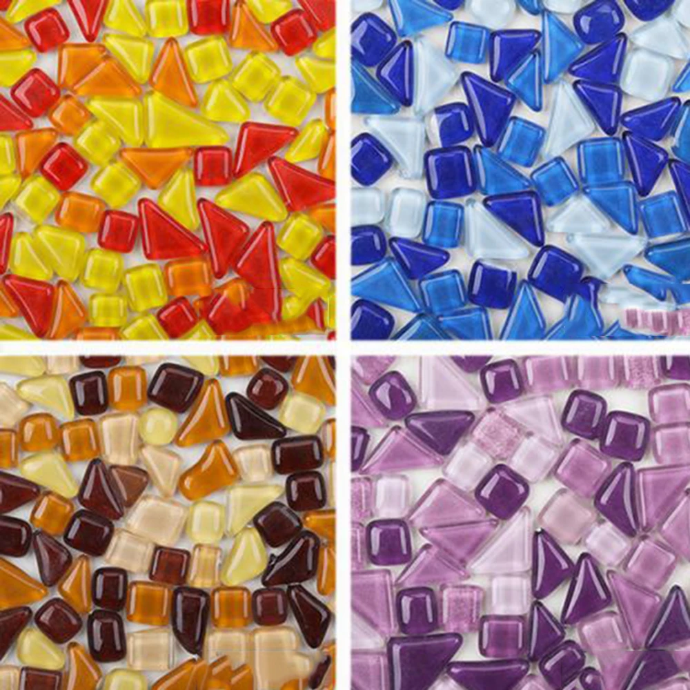 Около 60 шт. многоцветная мозаичная плитка материал пакет для DIY ремесла мозаика делая детей головоломка Искусство ремесло из цветного камня