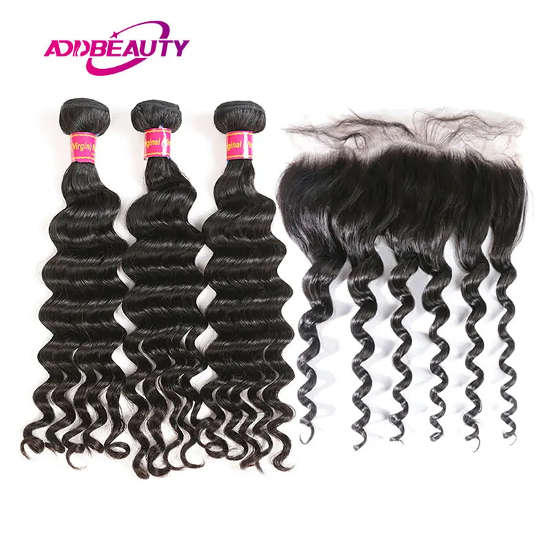 

Natural Wave Hair With Frontal Closure Brazilian Hair Weave Bundles Virgin Human Hair Bundles With 13x4 Lace Frontal Closure