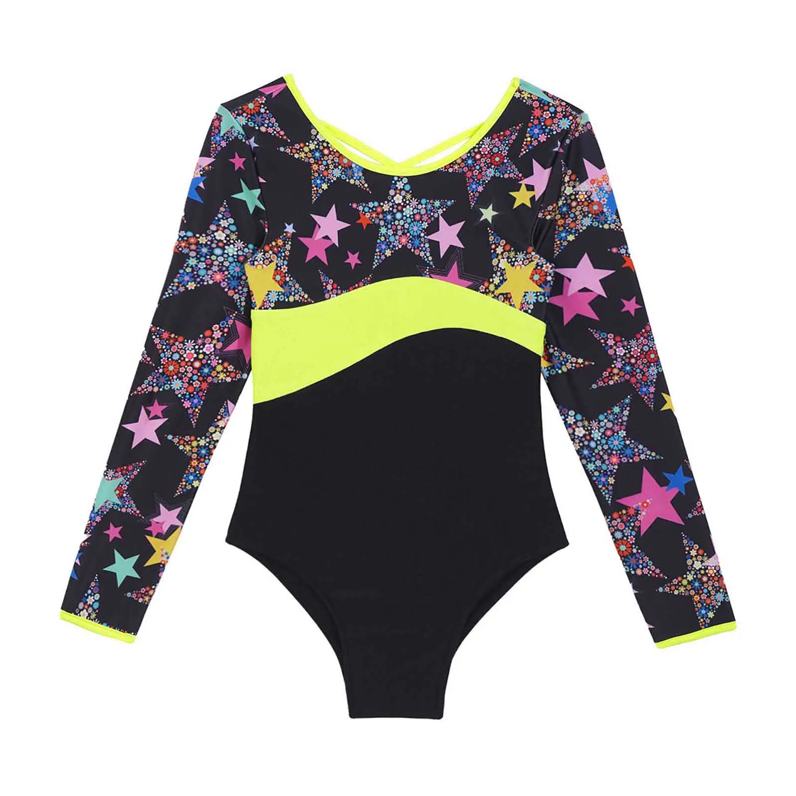 Kids Tutu Ballet Dress Long Sleeved Gymnastics Leotard Bodysuit One-piece Girls Ballet Leotards Dancing Dress Jumpsuit Dancewear