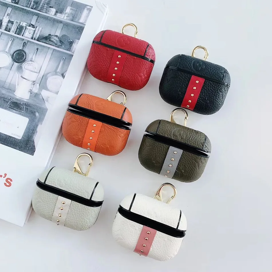 

Earphone Case for Airpods Pro Case Leather Fashion Color Cover for Apple Air Pods Pro 3 Headphone Earpods Earbuds with Strap