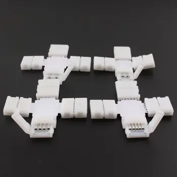 

5pcs/lot 2pin 4pin 5pin Connector LED Light Strip Connector 10mm L T X Shape Welding 2pin 3pin 4pin 5pin Connector For Led Light