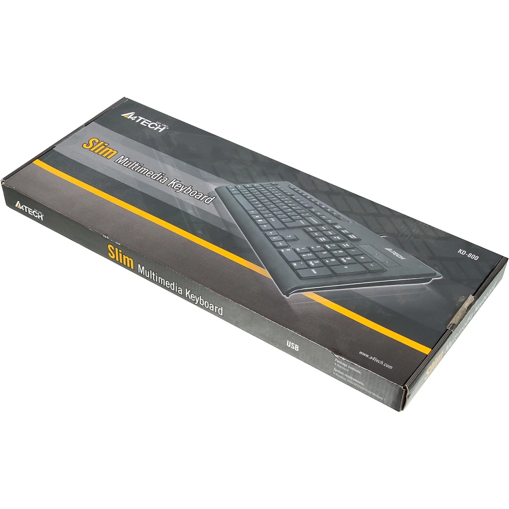Клавиатура A4 KD-800 черный USB slim Multimedia
