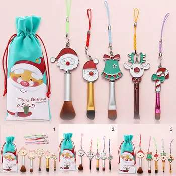 

Hot Christmas Makeup Brushes Xmas Cosmetic Brushes Set for Foundation Powder Blush Concealers Eye Shadows Kit Women Makeup t6