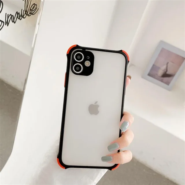 Fashion Matte Transparent Candy Colors Phone Case For Xiaomi Redmi POCO Note 9S X3 9 NFC Pro Max Anti Fall Protection Case Cover Black
