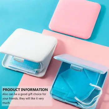 

4Pcs Mask Storage Box Portable Hygienic Mask Box Mask Holder with Lanyard