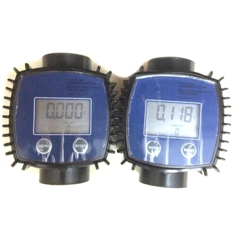 

New 2 Pcs K24 Adjustable Digital Turbine Flow Meter for Oil, Kerosene, Chemicals, Gasoline, Methanol, Water, Urea, Etc. 10-120L/