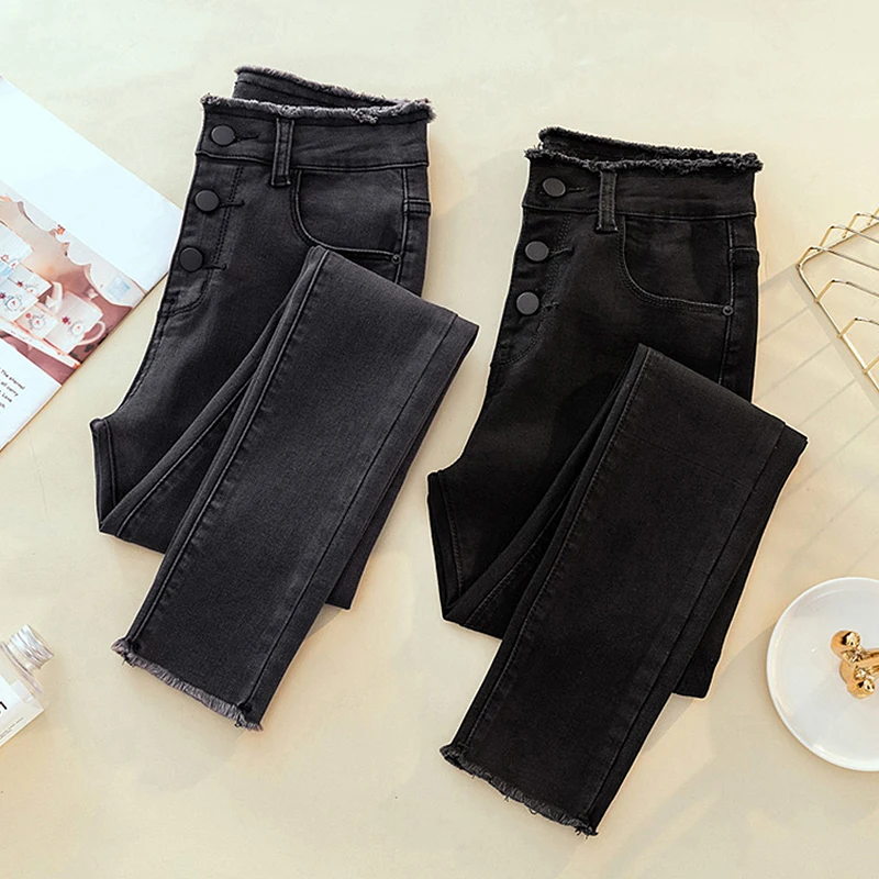 High Waist Ripped Skinny Pencil Jeans Woman Plus Size Gray Black Mom Stretch jeans Ladies women jeans pants Denim jeans mujer High Waist Ripped Skinny Pencil Jeans Woman Plus Size Gray Black Mom Stretch jeans Ladies women jeans pants Denim jeans mujer
