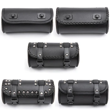 Borsa per attrezzi moto universale forcella anteriore manubrio borsa per sella Roll Barrel Racing Tail Barrel Storage per Harley Chopper Bobber
