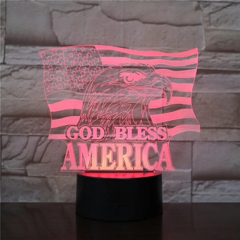 God Bless America Baby LED Night легкий флаг американская патриотическая песня спальня