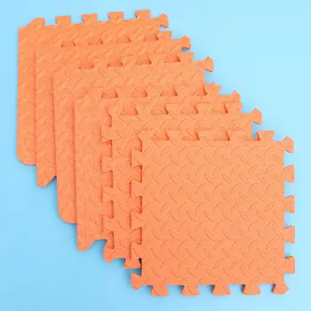 

6Pcs Thicken EVA Gym Floor Mat Leaf Grain Tiles Interlocking Tiles Patchwork Floor Mat Protective Cushion Splicing Rug Fitness