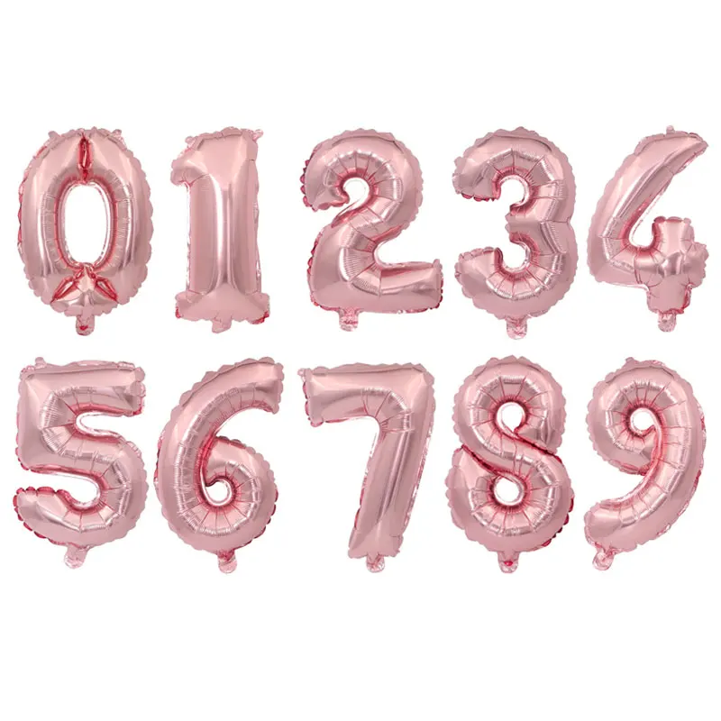 32 ''16'' шар из фольги золотого, серебряного, голубого, розового цветов шарики в форме цифр Globos украшение на день рождения для детей