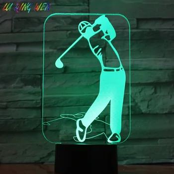 

Children's Led Night Light Sport Golf Player Figure Room Decorative Lamp for Adult Birthday Gift Idea Kids Table Night Lamp 3d