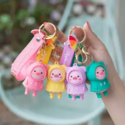 Llavero colgante de coche de juguete para niños, Mini chubasquero bonito, mochila, adornos colgantes, artesanías, juguetes para niños, pequeños regalos