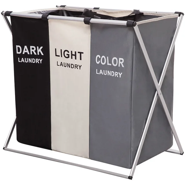 

New hamper storage foreign trade Oxford cloth large square separated English dirty clothes folding storage bucket