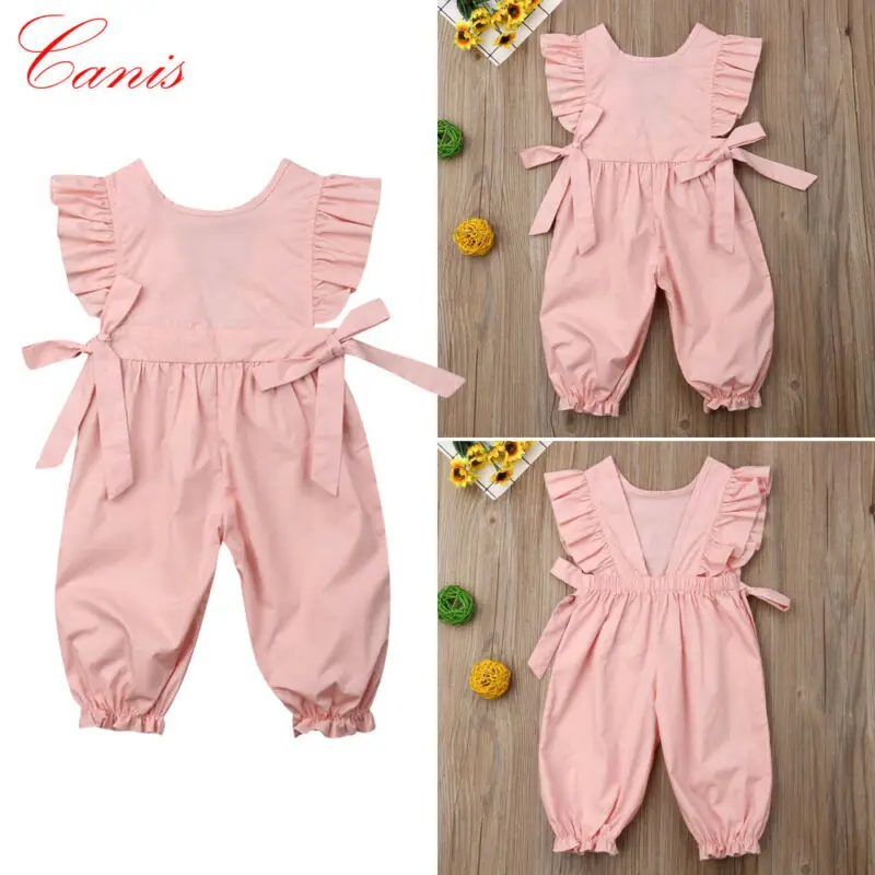 

Summer Toddler Kids Baby Girl Fashion Clothes set Boho Beach Striped Ruffle Crop Tops Flared Pants Cute Outfits set Sunsuit